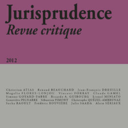 Jurisprudence - Revue critique 2012