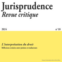 Première de couverture - Jurisprudence Revue critique